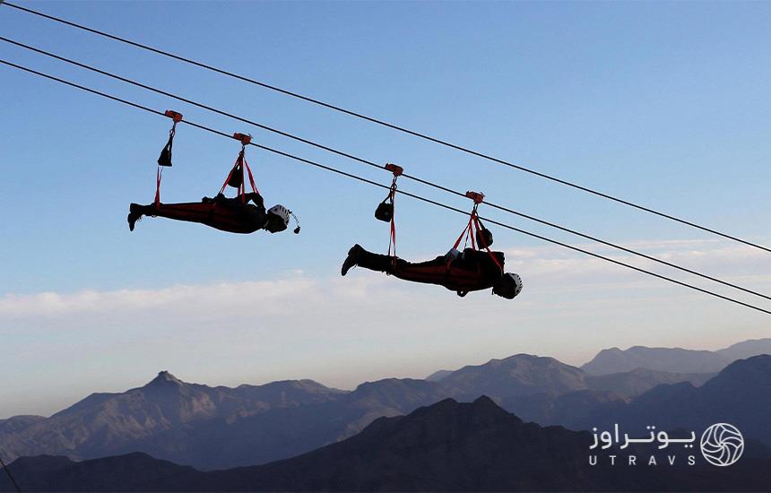 زیپ لاین از تفریحات هیجان انگیز شیراز